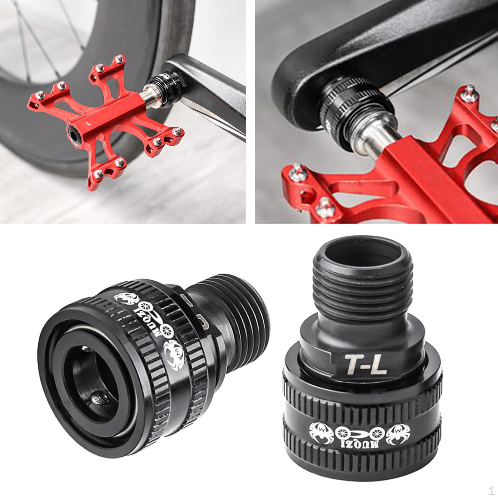 1 paar Bike Pedal Extenders Aluminum Alloy, Road MTB Bicycle Extender, Extended Spacer 9/16 in Black