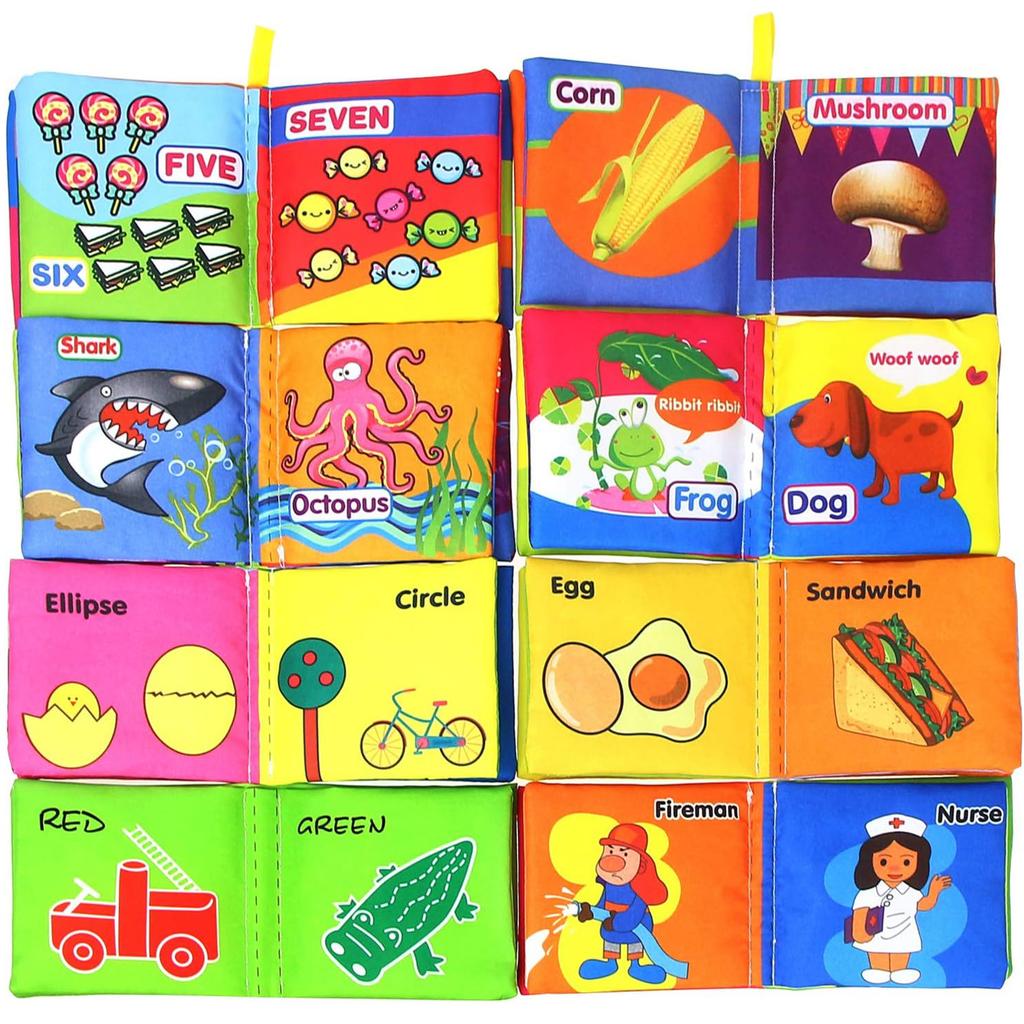 Baby Soft Cloth Book 0-36 Month Montessori Early Educational Toys for Kids Fruits Animal Numbers Food Cognitive Book for Toddler