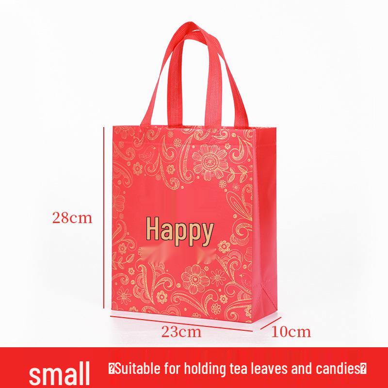 Большая красная свадебная подарочная сумка с двойным счастьем из нетканого материала