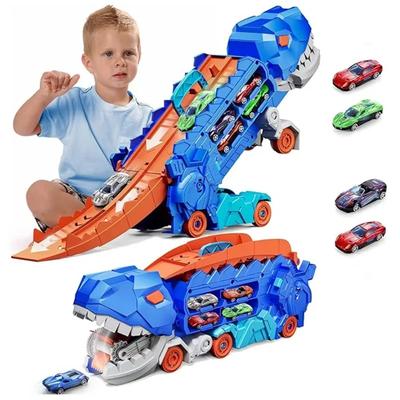 35CM Transport Dinosaurier LKW mit Faltbar in Stehend Verwandelt Schiebe-Rennbahn T-rex Beste Geburtstagsgeschenke Spielzeug Jungen und Mädchen