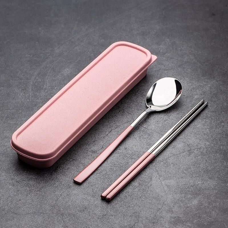 Portable 410 Stainless Steel Spoon and Chopsticks Set