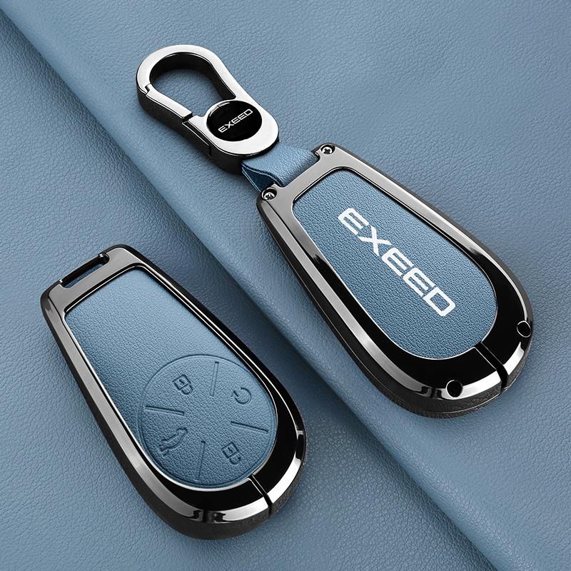 Chery Exeed Vx Lx Rx Txl Modified Fl Cdm Phev Key Fob Car Remote Control Housing Zinc Alloy Leather Car Key Case Accessories