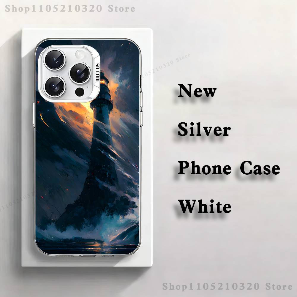 Lighthouse Anime Phone Case For iPhone 17,16,15,14,13,12,11,Pro,XS,Max,Plus,Mini,SE4,E White Matte Shockproof Cover