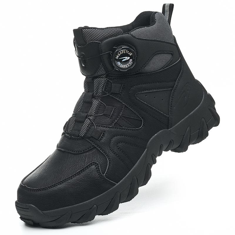 

swivel button safety shoes anti-slip work shoes high-top micfiber leather work sneakers industrial waterproof work boots for men 48