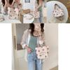 Cute Japanese Peach Canvas Handbag Fresh Sweet Mini Tote Bag With Magnetic Closure