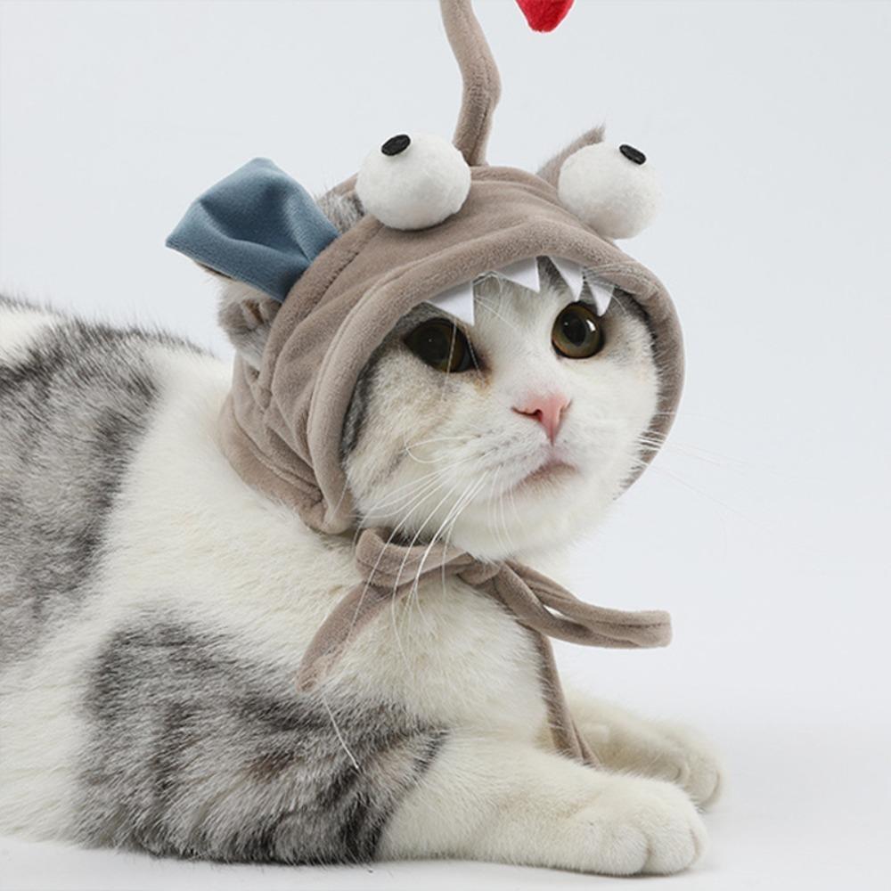 with Replaceable Pendant Kitten Teaser Toy Soft Interactive Cat Wand Cute Cat Hat Toy  for Cats
