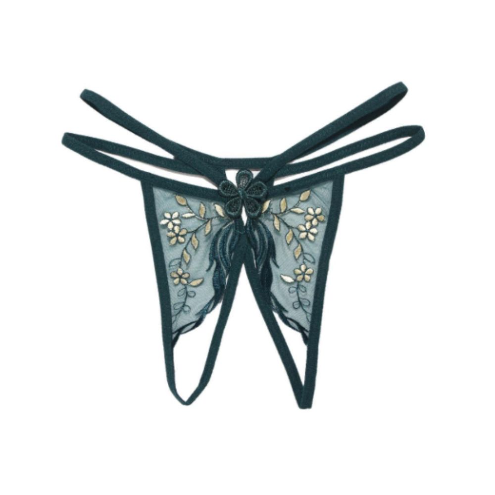 Embroidery Lace Flower Panties Thin Belt Traceless Briefs Fashion Women Mesh Thong Valentine's Day