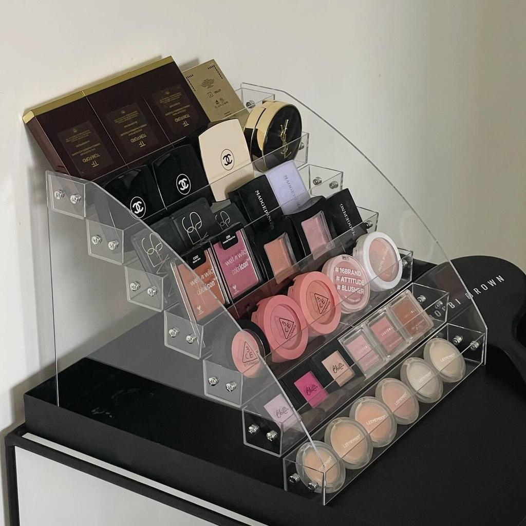 Transparent Multi-Layer Cosmetic Organizer for Nail Polish and Eyeshadow Palettes