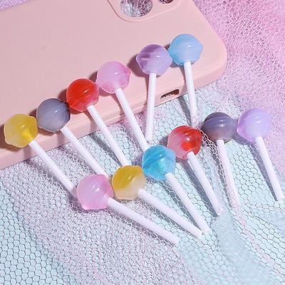 10 Pezzi Colore Carino Decorazione Lecca-lecca 3D Gel Crema Accessori Cover Cellulare Ragazze Fai da Te Fatto in Casa Materiale Adesivo Ciondolo Forcina