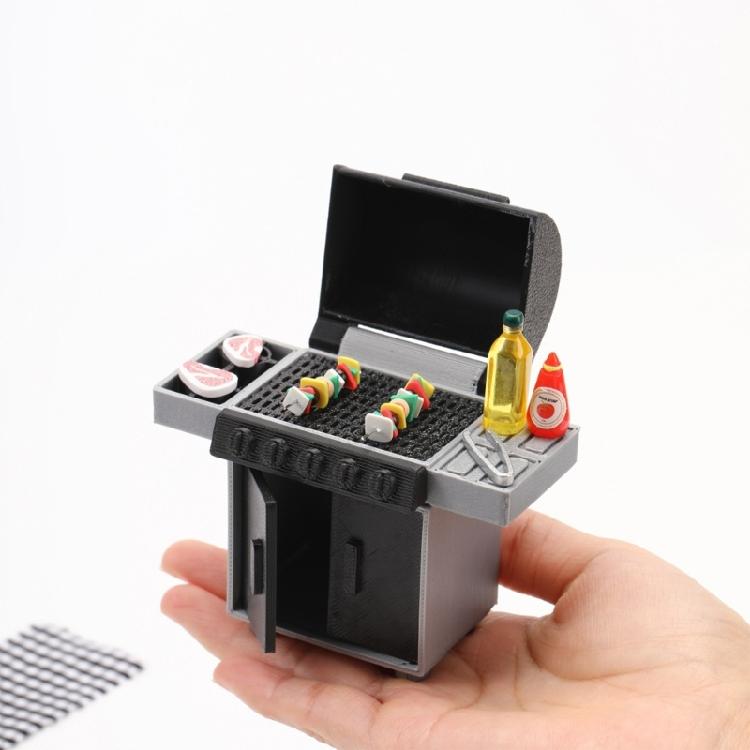 Metal Barbecue Grill Model for Dollhouses Furniture, Deck Cookout Display Accessory Use Case Display Item