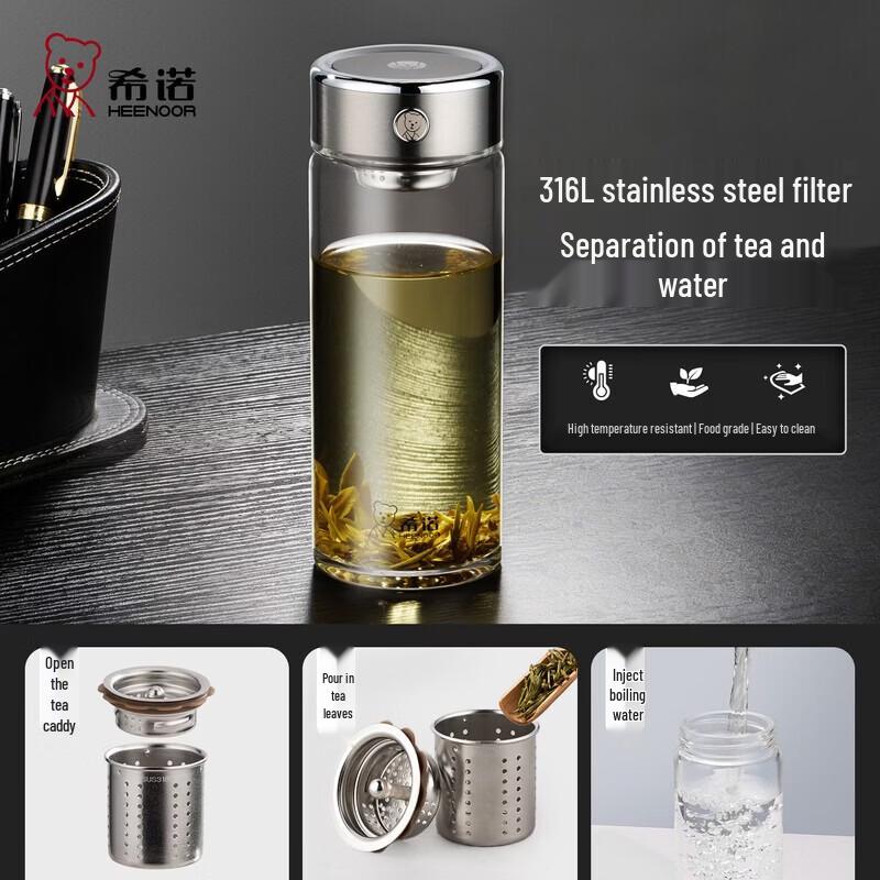 

Антибактериальная стеклянная бутылка-заварник Heenoor