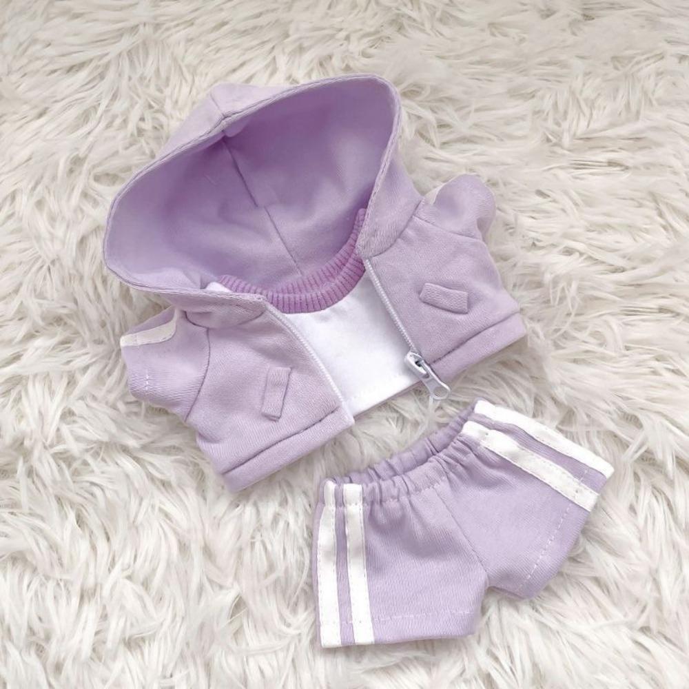 Para Boneca Mini 10cm Boneca de Algodão 20cm Roupa Conjunto 3 Peças Conjunto Esportivo Moletom Camiseta Calça Acessórios para Boneca de Pelúcia Brinquedos