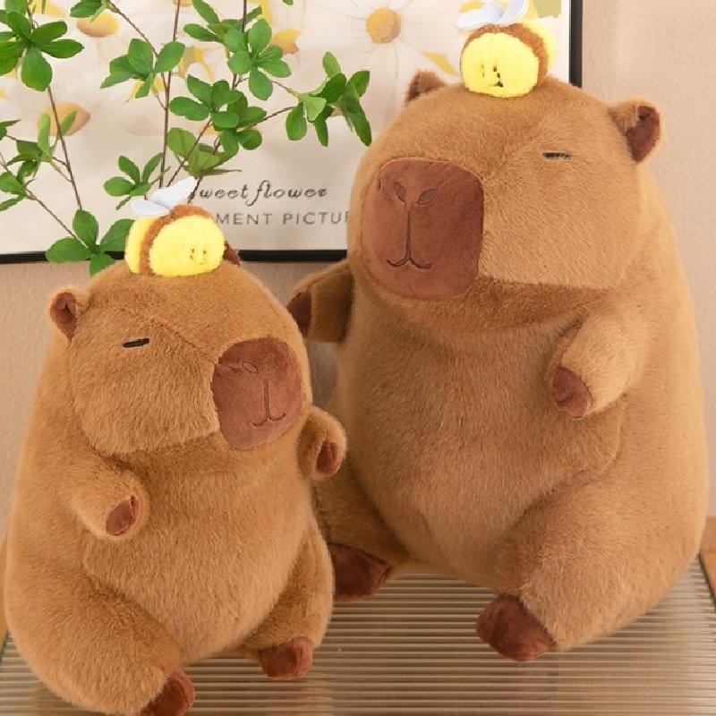 Adorable Stretchable Capybara Plush Toy With Cute Bee Design Perfect For Kids Gift