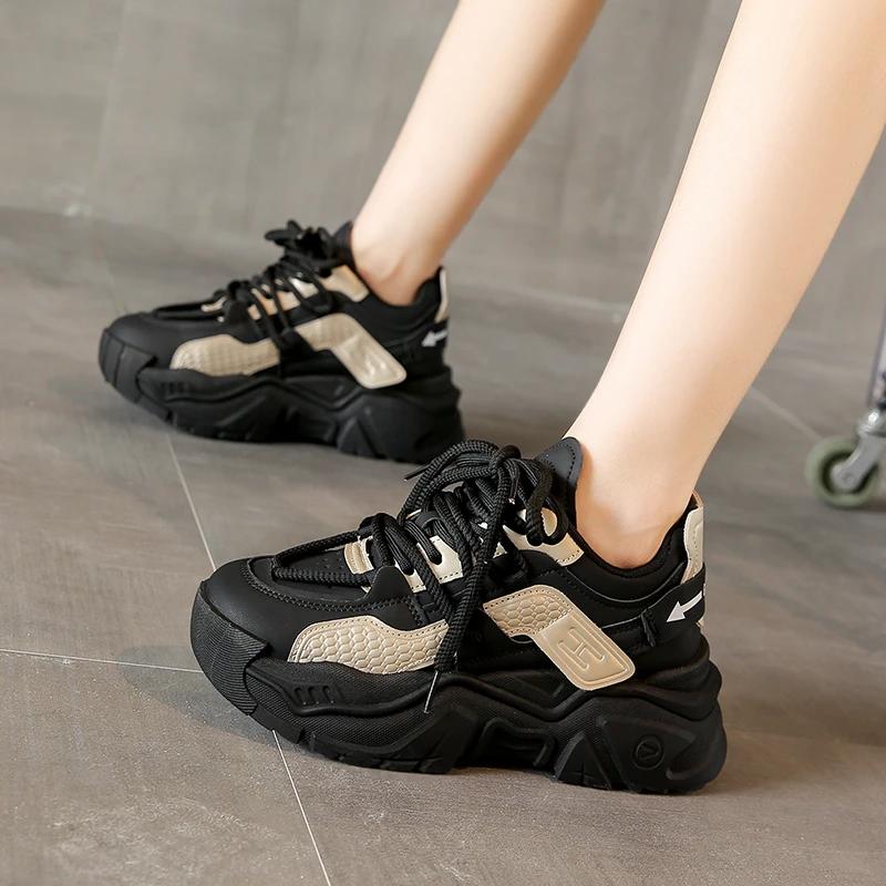 

Spring and Autumn New Round Head Thick Bottom Lacing Shallow Mouth Women s Sports Shoes Fashion Comfortable Sexy Casual Shoes 35 золотой