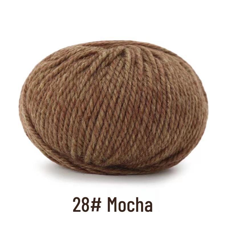 Yak Down 3-Strand Wool Yarn for Hand-Knitted Medium-Thick Sweaters, Cardigans, Scarves, and Hats