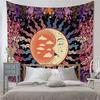 VIKAMA Psychedelische Fantasy Wandteppich Hippie Pilz Tarot Himmlische Sonne Wandkunst Ästhetisches Schlafzimmer Studentenwohnheim Wohnzimmer Heimdekoration