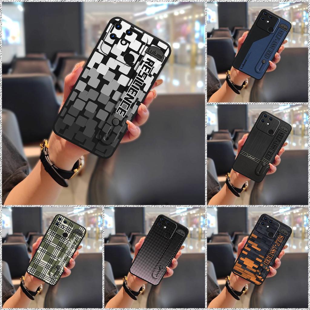 Anti-knock Anti-dust Phone Case For OPPO Realme Narzo 50A Plain color Commerce Kickstand Fashion Design Protective