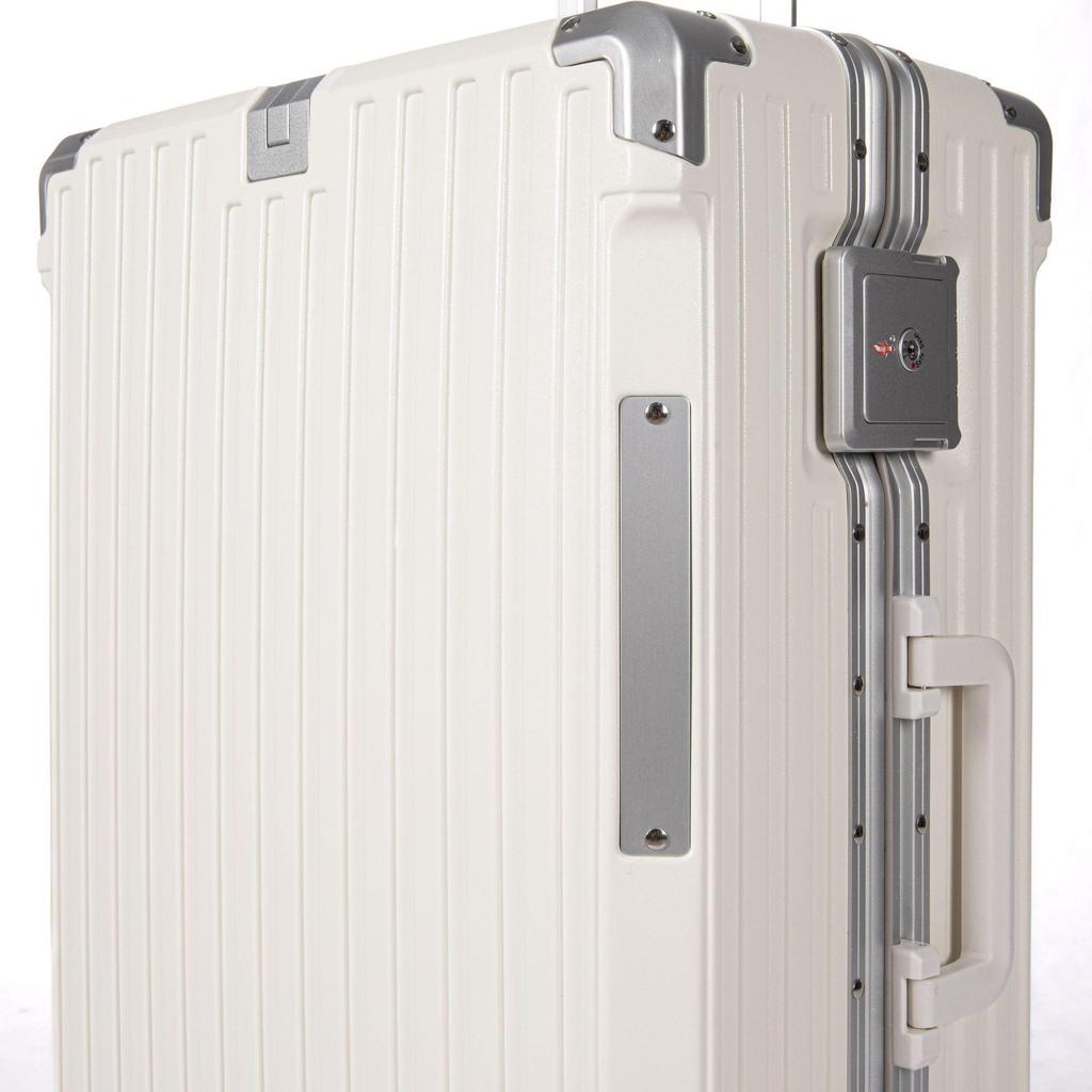 24" Aluminum Frame Luggage: Silent Zipper Trolley with Combination Lock, Universal Wheels, Wear-Resistant