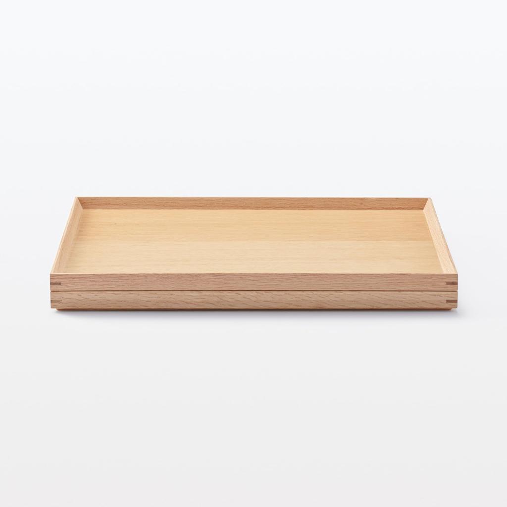 MUJI Wooden Square Wide X Deep X 2cm MDC79A2S Tray, Natural, Approx. 40.5cm 30.5cm High,