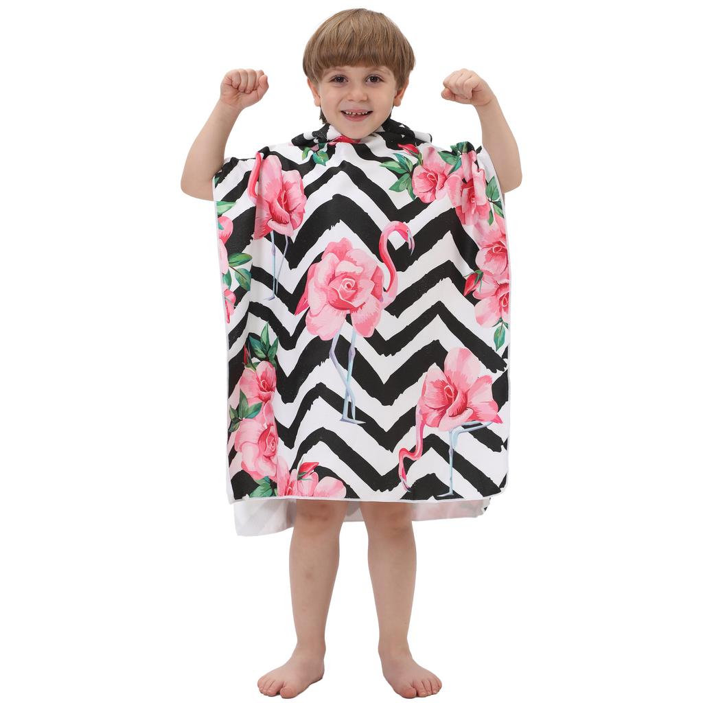 Prinzessin Dinosaurier Kinder Kapuzenbadetuch Mikrofaser Jungen Mädchen Strandtücher Meer Surfen Schnelltrocknend Surfponcho Bademantel Kind Anime