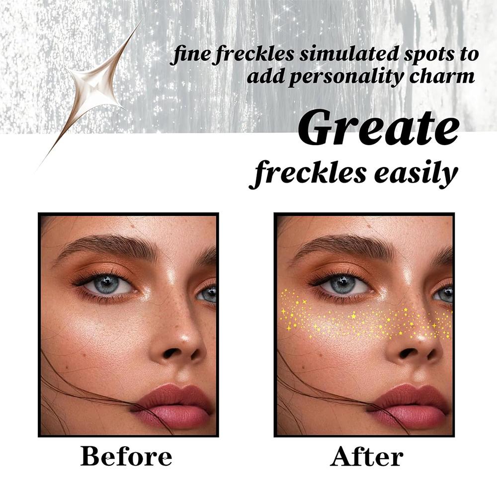 4 Sheets Gold Sparkle Freckles Face Tattoo Face Makeup Glitter Freckles Patches