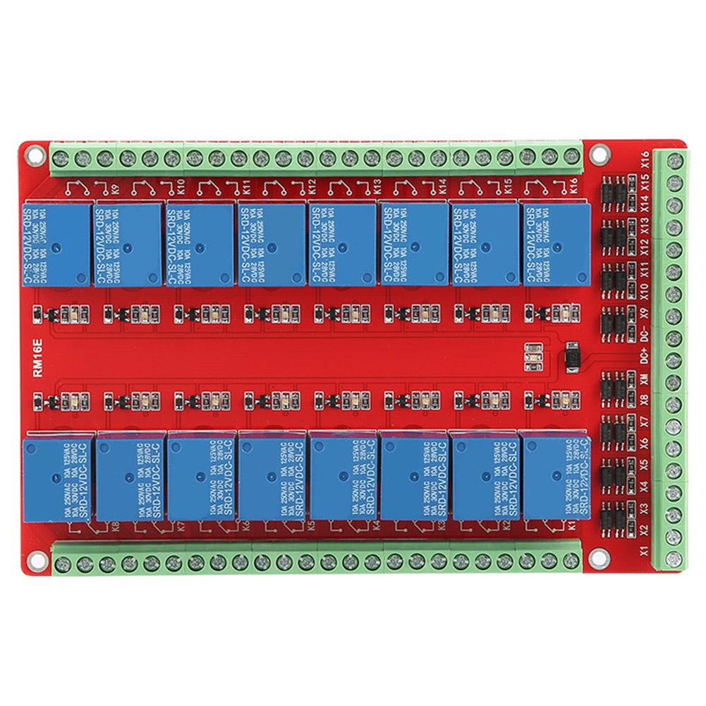 Isolated Type 16 Channel Relay Module Interface Board HighLow Level Trigger (DC 12V)