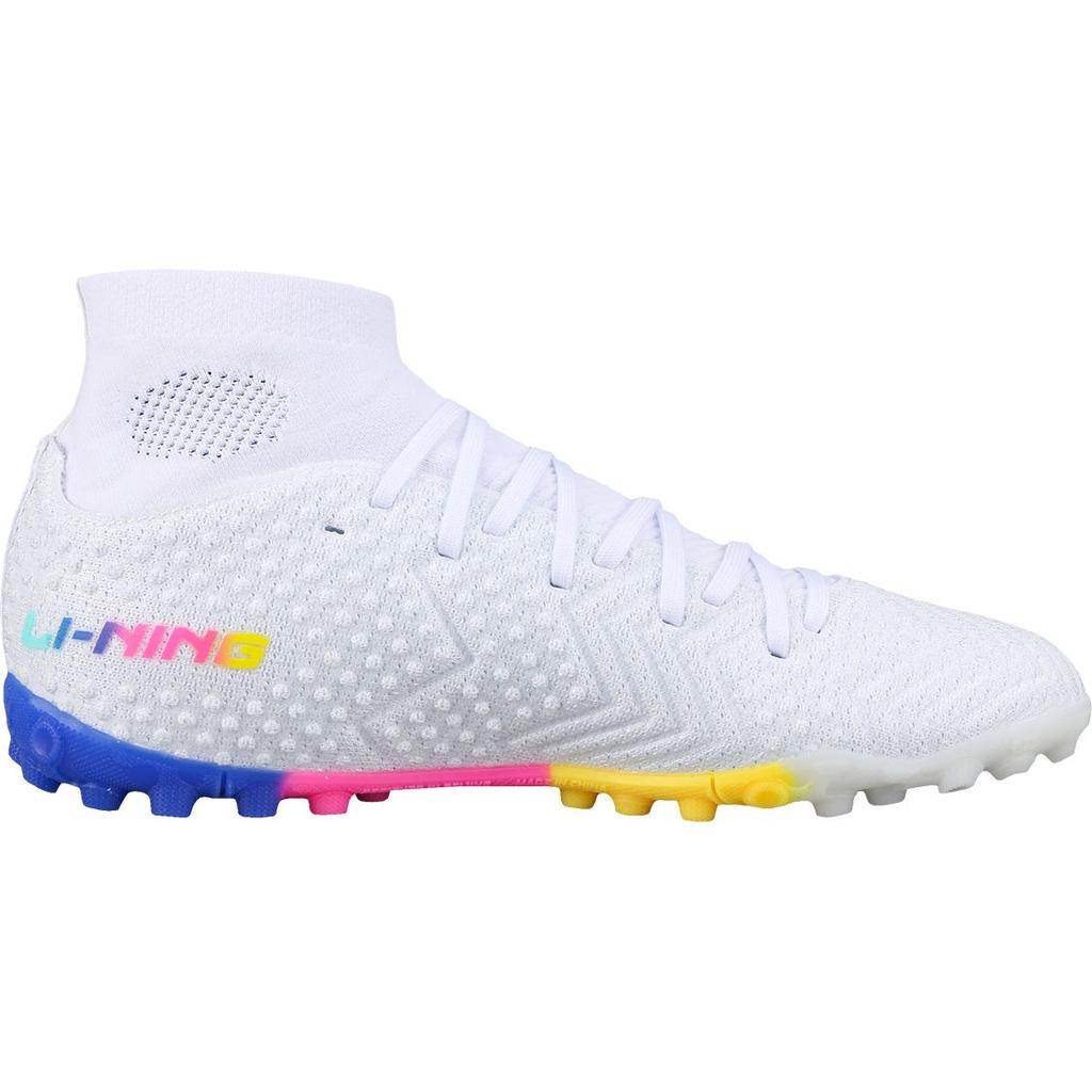 Li Ning Bequem Vielseitig TF (Gummistollen) Synthetisches Leder Stoßdämpfende Fußballschuhe Herren Fußballschuhe Blau Weiß Mehrfarbig YSTU021-2