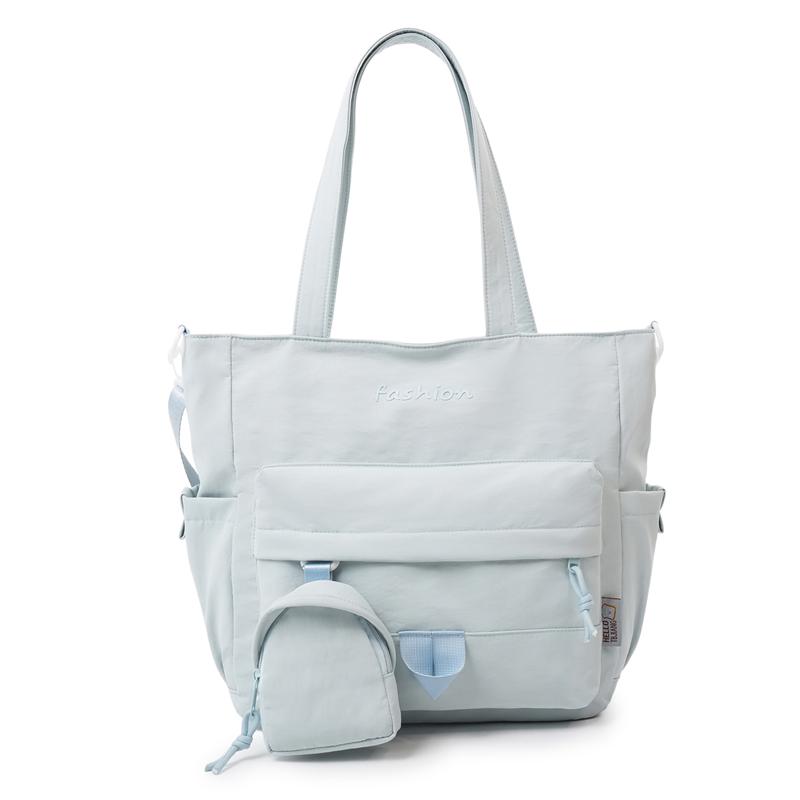 Large Capacity Commuter Shoulder Bag Women's Tote Bag Student Book Bag with Coin Purse