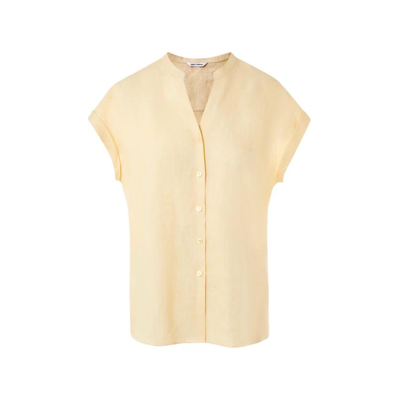 Langzi French Linen V-Neck Raglan Sleeve Shirt M