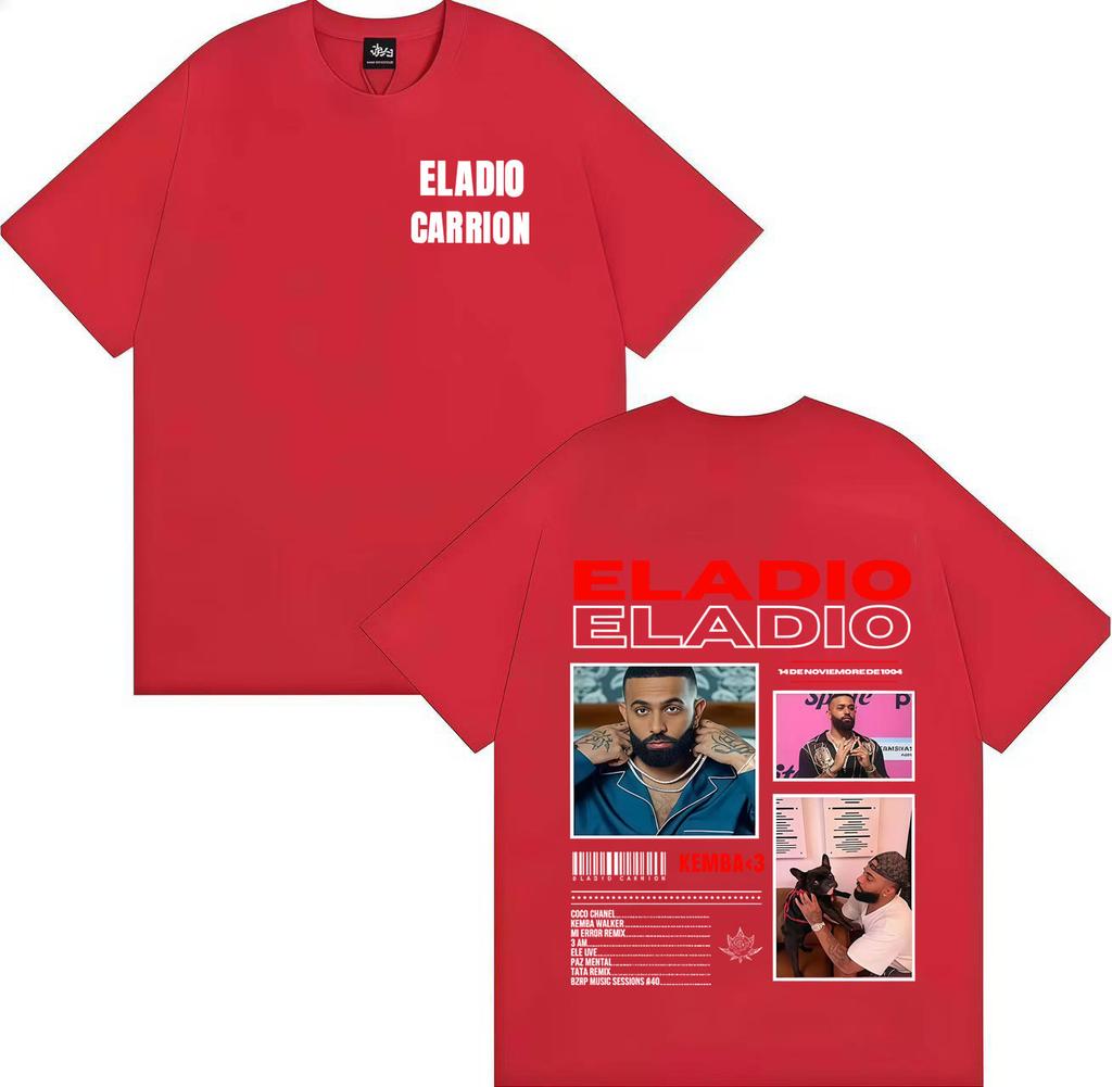 Rapper Eladio Carrion New Album Cover Print Harajuku Short Sleeve T Shirt Hipster Mens Tee Shirt Oversized Casual Tops Fans Gift
