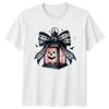 Pink Pumpkin Lantern Bow Unisexs TShirt Coquette Halloween Gift For Her