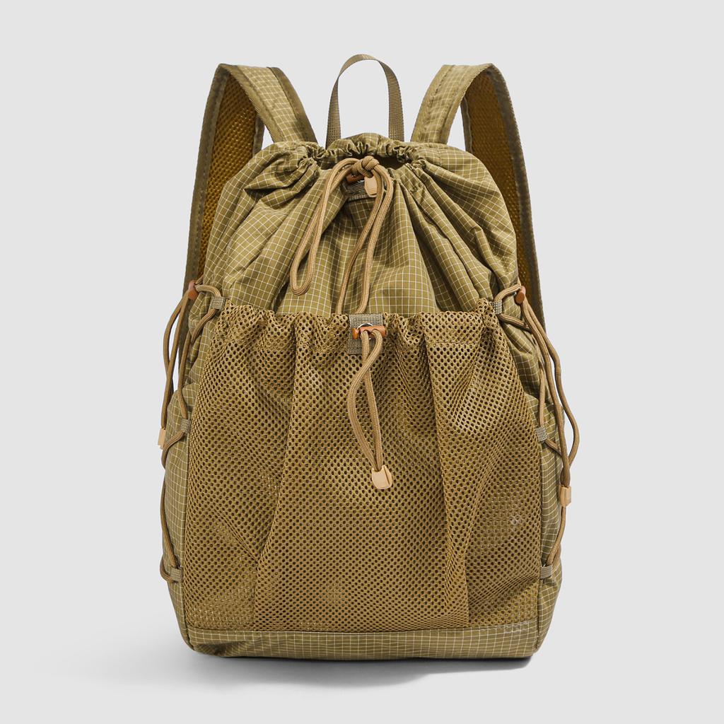 Schulrucksack Japanischer hochdichter Canvas Kordelzug Outdoor-Rucksack Große Kapazität Lässig Einfach Spritzwassergeschützt Leichtgewicht Bergsteigen Wandern Tasche