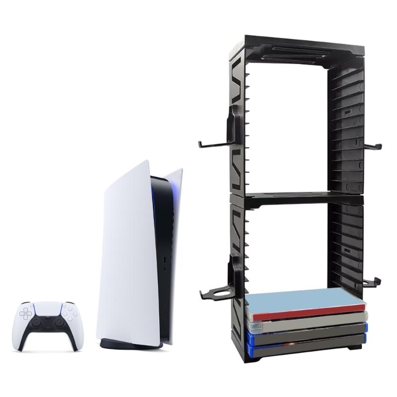 Torre di Archiviazione Giochi 24 Scomparti Porta Dischi Rack Espositore Universale Stand per CD Scatola Organizza 24 Dischi di Gioco