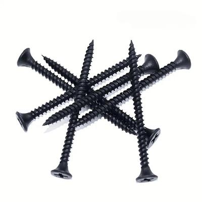 500g M3.5 Șuruburi autofiletante cu cap plat în cruce negru pentru tablă, burghiu lemn, șuruburi din oțel carbon, potrivite pentru întreținerea mobilierului din lemn