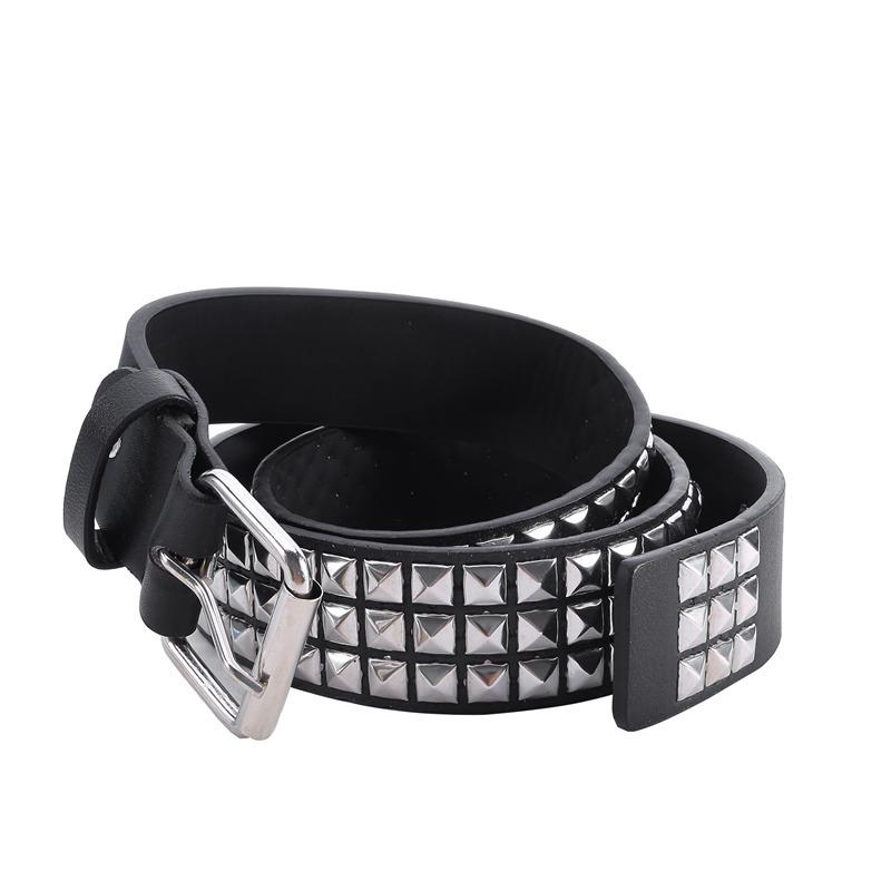 new luxury square bead rivet belt metal pyramid straps men and women punk rock hardware jeans designer female waist belts