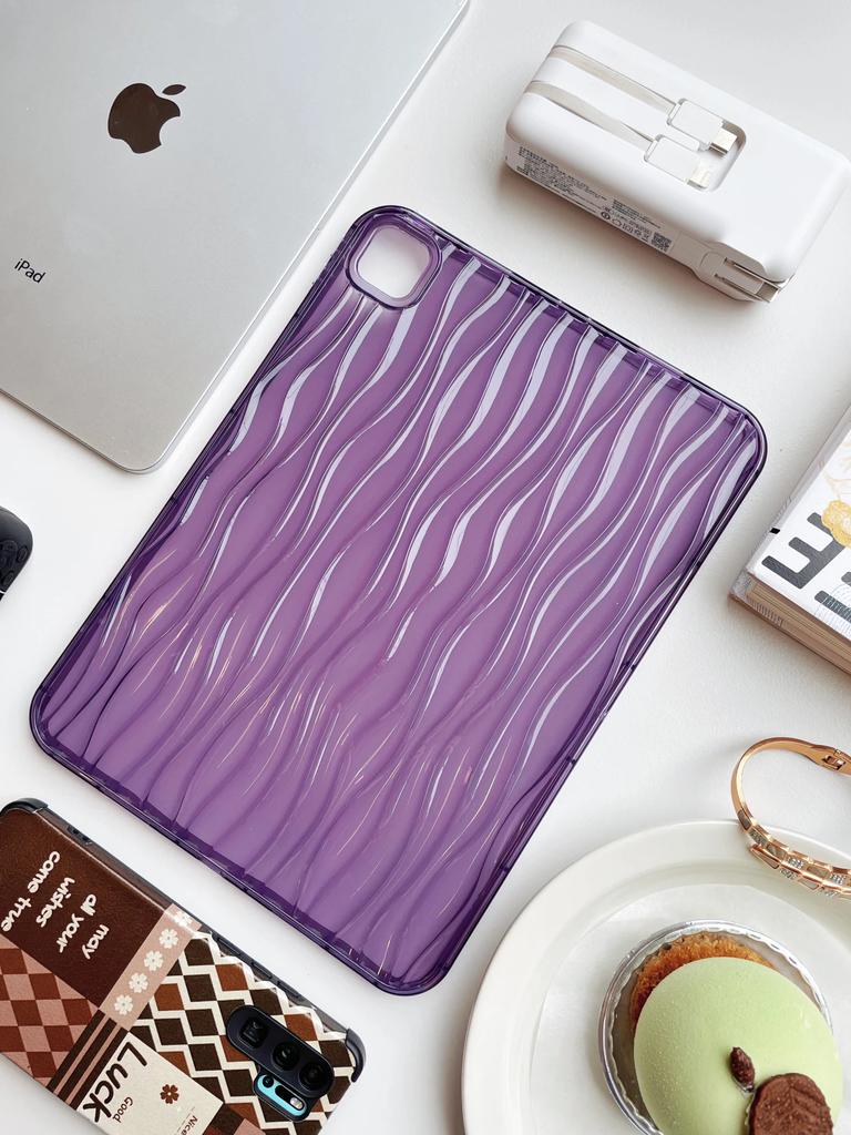 For IPad Case 7th 8th 9th 10th Generation Air 3rd 4th 5th Pro 11 Inch Mini 6 Tablet Cover Cases Wave Texture Transparent Soft