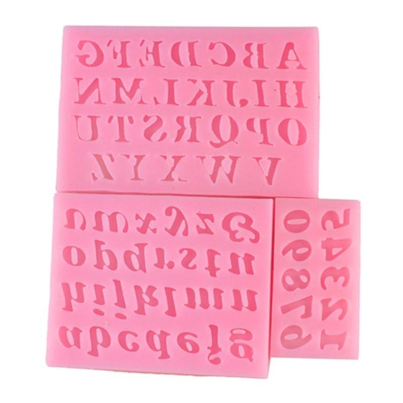 3Pcs  Letters Silicone Sugar Cake Mold Chocolate Mold Clay Mold Cake Baking Tools