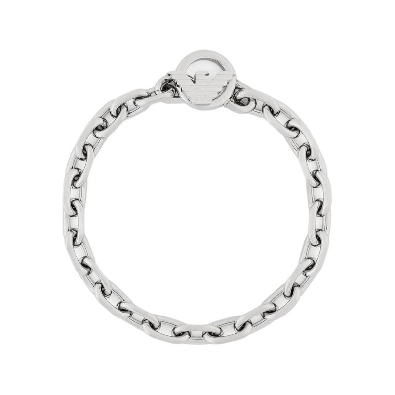 Emporio Armani Exquisite Modern Design Stainless Steel Bracelet Men s Silver Silver Basic Packaging-Brand Original Box серебряный