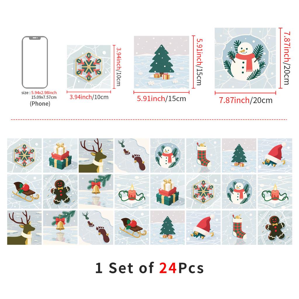 Christmas Tile Decoration Stickers Kitchen Oil-Proof Stickers Bathroom Bedroom Renovation Wall Stickers European Style Self-Adhesive Wall Paper