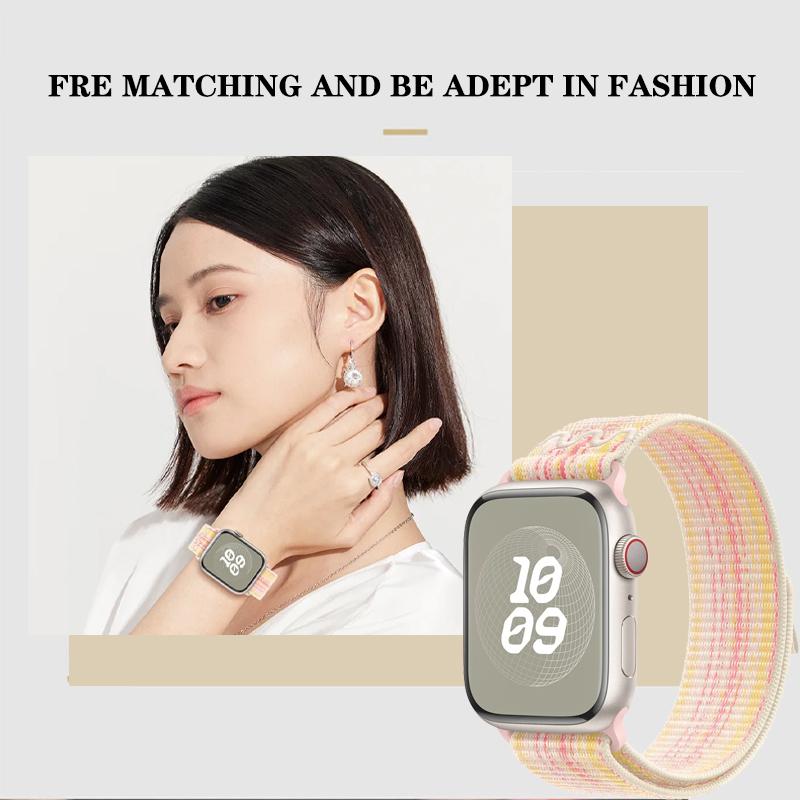 Sports Nylon Strap For Apple Watch Ultra 2 1 49mm Series 9 41mm 45mm Band Loop For iWatch 8 7 6 5 4 3 se 40mm 44mm 42mm Bracelet