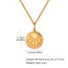 Dainty Sunburst Coin Pendant Necklace, Stainless Steel 18K PVD Gold Plated Waterproof Tarnish Free Celestial Layering Jewelry