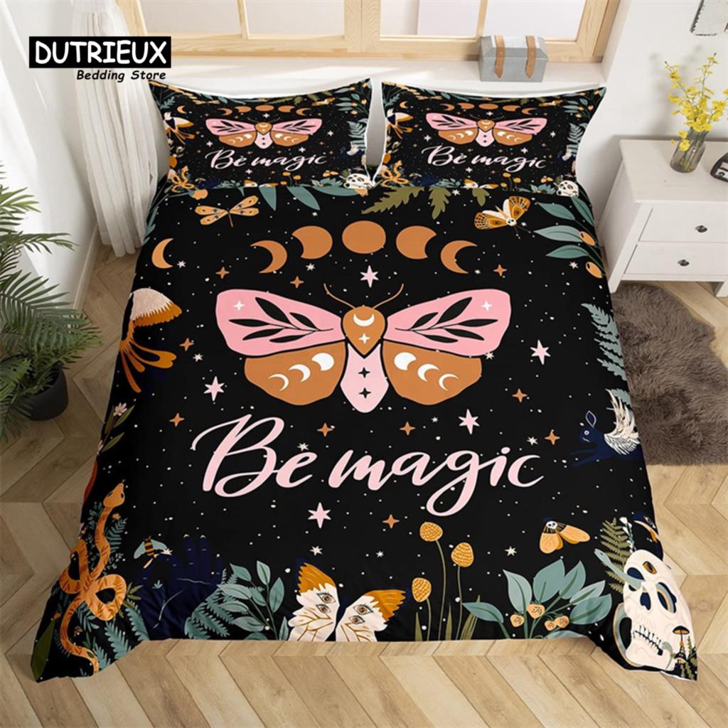 Breathable Trendy King Queen Dragonfly Size Chic Animal Polyester Bohemia Mandala Flowers Bed Comforter