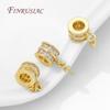 18K Gold Plated Brass Zircon Charms with Pearl Mounting Accessories,Pendants For Necklaces,DIY Jewelry Making Supplies