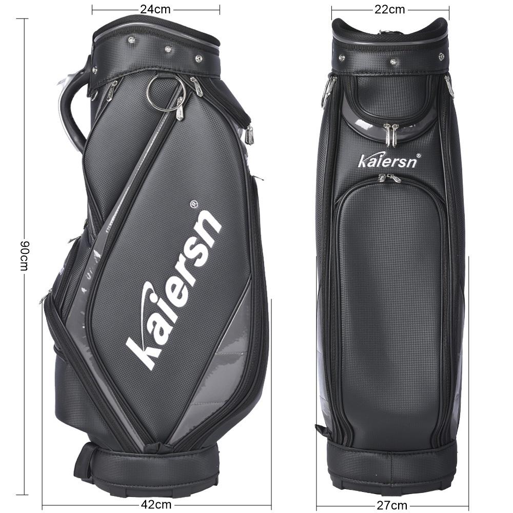 Kaiersn Golf Bags PU Waterproof Large Capacity Standard Bag Hold 15 Golf Clubs