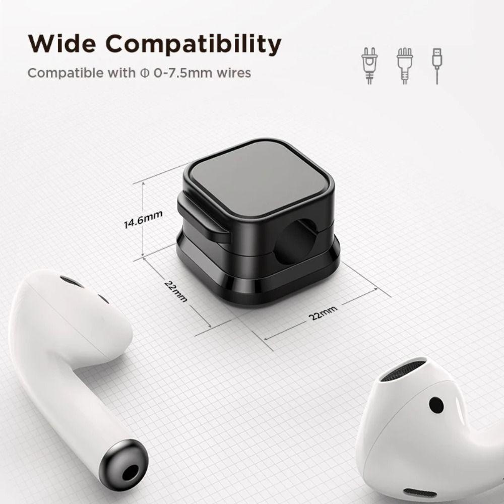 6Pcs Plastic Magnetic Cable Organizer Adhesive Smooth Cord Wire Cable Holder Adjustable Cable Management Clips Home Office