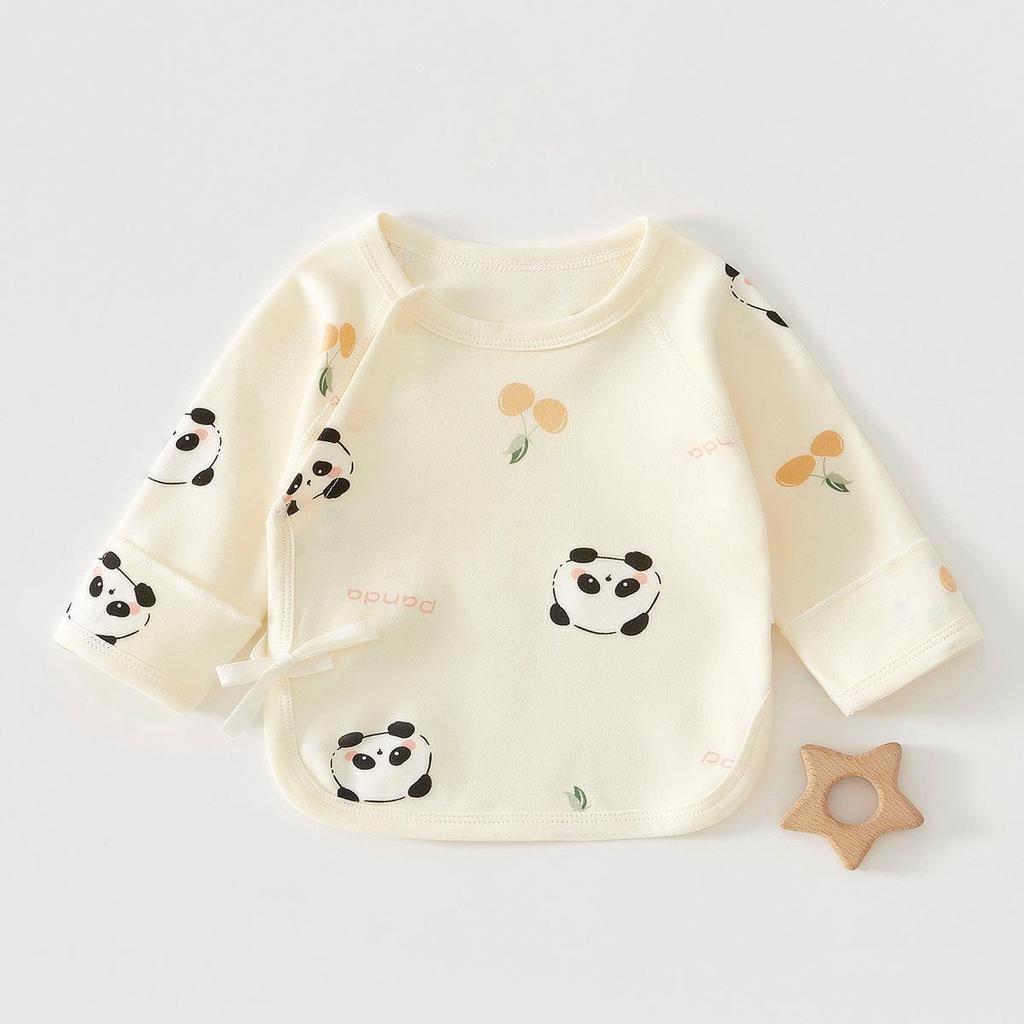 Newborn Pure Cotton Class A Shirt: Anti-Urine, Belly Protection, Size 52, Spring/Autumn