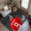 Soccer Player Action Area Rug Design for Game Room Hallway Foyer Dormitory Antislip Carpet Anime Office Decor Best for Christmas