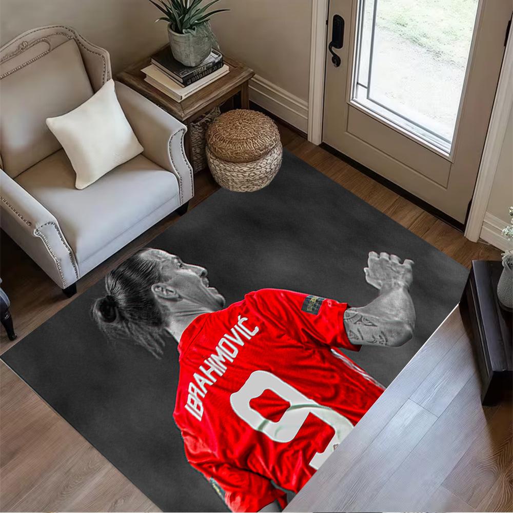 Soccer Player Action Area Rug Design for Game Room Hallway Foyer Dormitory Antislip Carpet Anime Office Decor Best for Christmas