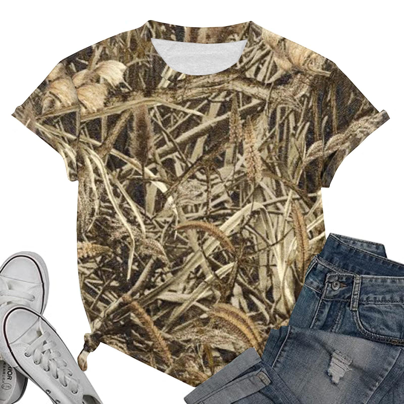 

Жіноча модна повсякденна футболка з круглим вирізом і короткими рукавами з веселим принтом XXXL хакі