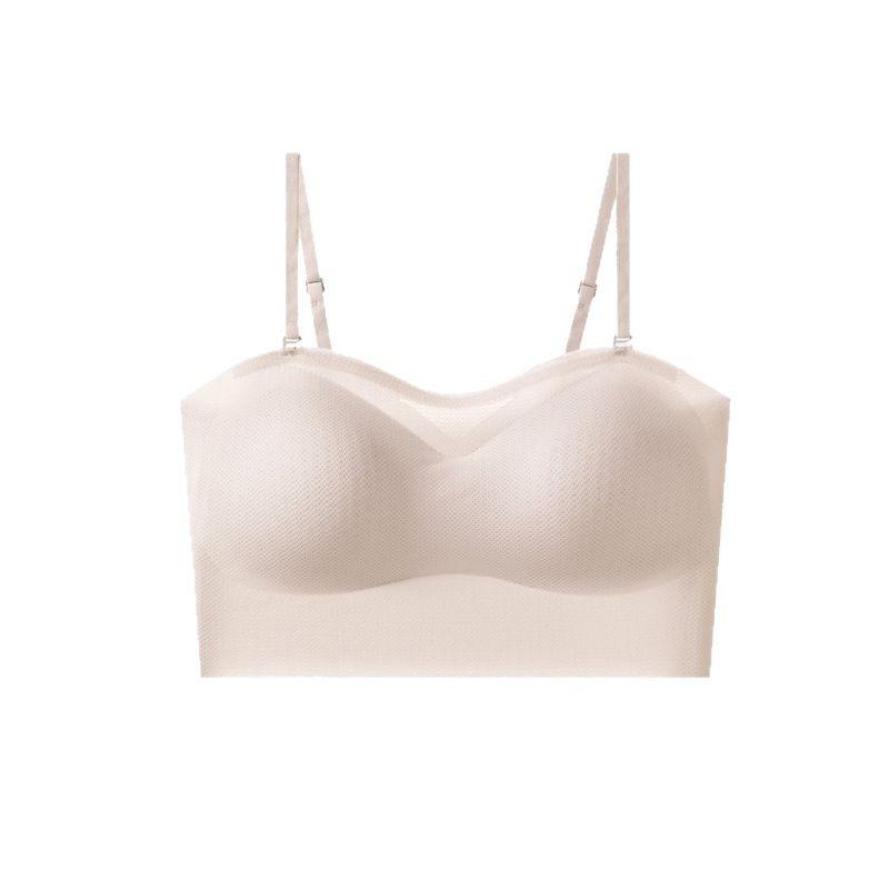 Traceless Bra New Summer Thin Without Steel Ring Beautiful Back Underwear Suspender Integrated Vest with Chest Pad